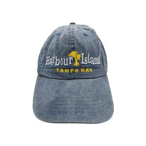 Harbour Island Tampa Bay Hat Blue Yellow Strap Back Embroidered
